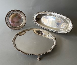 Group Of Vintage Silverplate Platters: Gorham, Wilcox, Romney Plate