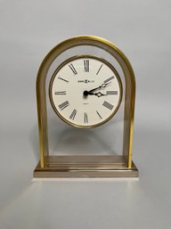 Howard Miller Brass Tone Arched Table Top Clock With Quartz Movement  Advertising For AT&T