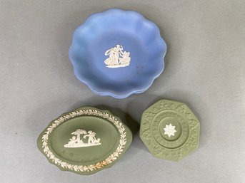 Four Wedgwood Jasperware Trinket Trays And Boxes