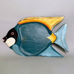 Painted Wood Fish Platter