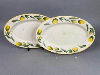 Arturo Yellow Floral Painted Dishes (2)