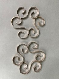 Pair Of Cristofle Silver Plate Scroll Trivets