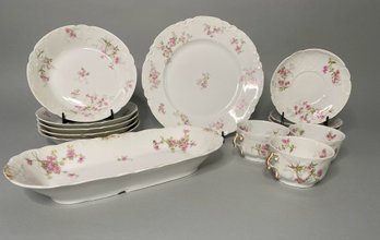 Charles Field Haviland Partial Dessert Service With Associated Limoges Dinner Plate And Serving Dish