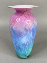 Micheal Nourot Signed Art Glass Vase