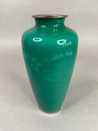 Green Cloisonne Vase Possibly By Sato Ando