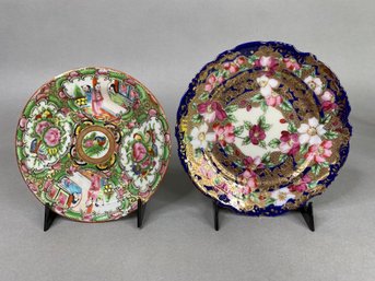 Two Asian Style Plates - Chinese Famille Rose Style And Nippon Style