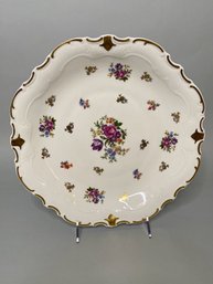 Reichenbach Floral And Gold Rimmed Serving Platter, Germany