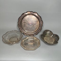 Group Of Silver Plate Serving Platters