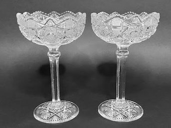 Two Pressed Glass Compote/Candy Dishes