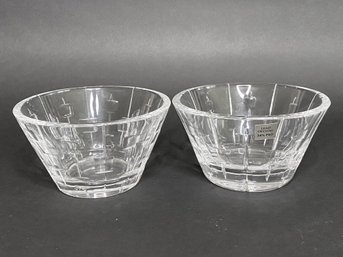 Pair Of Royal Doulton Crystal Bowls In Abacus Pattern