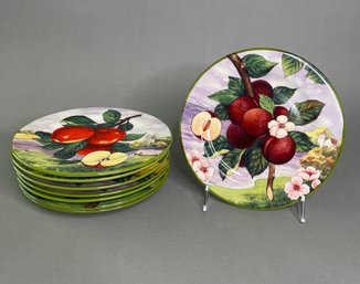 Set Of 8 Villa D'Este Hand Decorated Salad Plates, Italy