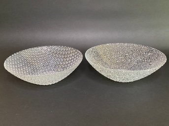 Pair Of Glass Serving Bowls