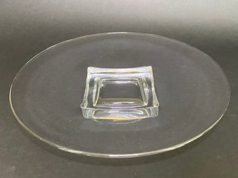 Glass Modern Cake Server With Square Base