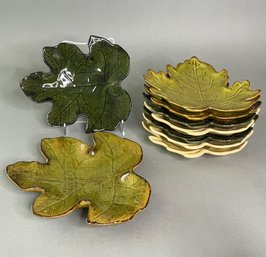Set Of 10 Leaf Form Appetizer Plates