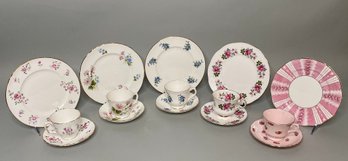 Collection Of Cups, Saucers And Dessert Plates (5 Sets Total)