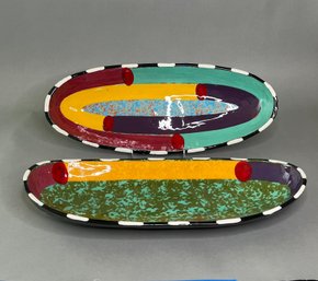 Two Ceramic Painted Display Dishes