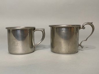 Two Boardman Colonial Pewter Children's Handled Mugs