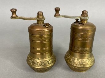 Middle Eastern Brass Pepper Mills (2)