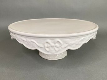 White Ceramic Footed Cake Dish, Portugal