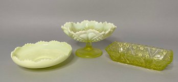 Collection Of Yellow Depression Glass