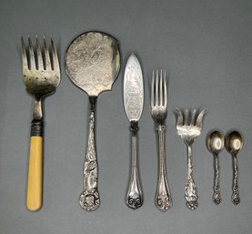 Collection Of Silver Plate Serving Pieces