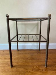 Brass Side Table With Glass Top