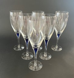 Set Of 6 Orrefors Champagne Flutes