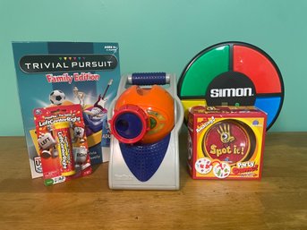 Fisher-Price View Master, Trivial Pursuit Family, Simon, Spot It, And Left Center Right Dice Game