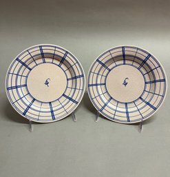 Two 9' Blue And White  Plates