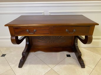 Vintage Console Table With Two Drawers And Paw Feet