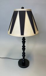 Ebonized Turned Wood Table Lamp