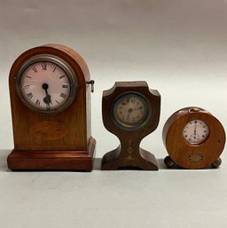 Three English Inlaid Clocks