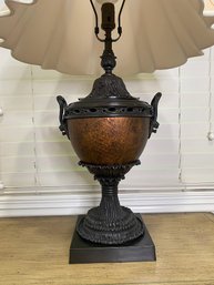 Decorative Crafts Neo Classical Style Urn Shaped Lamp With Lions Head Metal Mounts And Metal Base