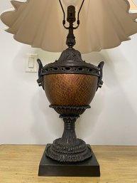 Decorative Crafts Neo Classical Style Urn Shaped Lamp With Lions Head Metal Mounts And Metal Base