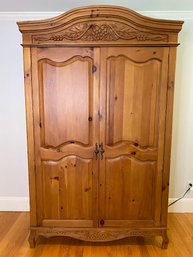 Italian Tuscan Style Carved  Armoire Or Television Cabinet Or Wardrobe