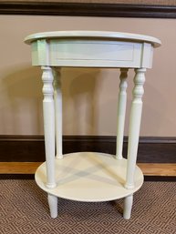 Oval White Painted Side Table