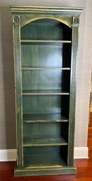 Regency Style Tall Green Painted Bookcase