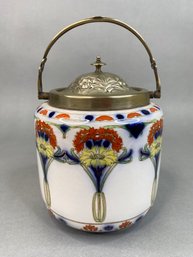 FJ Emery Co Ltd Imari Style Biscuit Jar, Burslem England