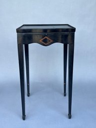 Louis XVI Style Black Lacquer Side Table