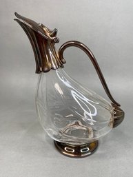 Crystal And Silver Wine Decanter In Swan Shape