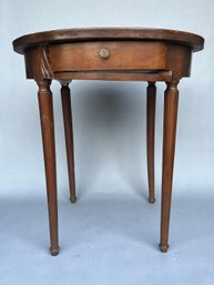 Sheraton Style Round Side Table With Drawer