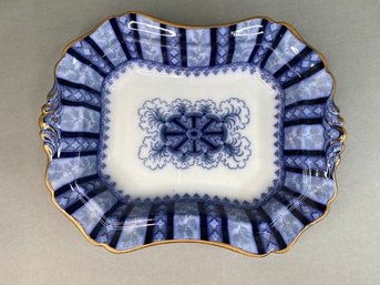 JR 'Corinthian Flute' Blue & White  Transferware Serving Platter, Cauldron England, 19th Century