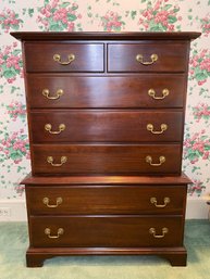 Colonial Revival Style Mahogany Veneer Chest-of-Drawers