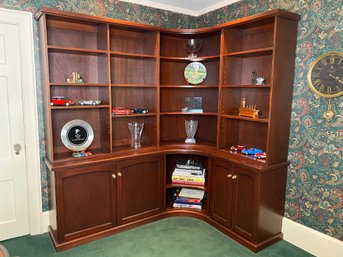 Corner Unit Bookcase And Cabinet  (Contents Of Shelves Are Not Included)