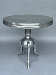 Aluminum Round Side Table With Baluster Base