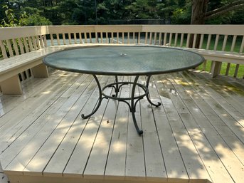 Brown Jordan Glass Top Aluminum Dining Table