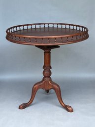 Georgian Style Mahogany Round  Birdcage Tilt Top Tea Table