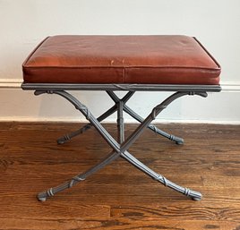 X-Form Metal Base Stool With Leatherette Seat