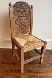 Victorian Style, Gothic Revival, Carved Back Childs Chair