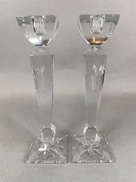 Pair Of Galway Crystal Candlesticks